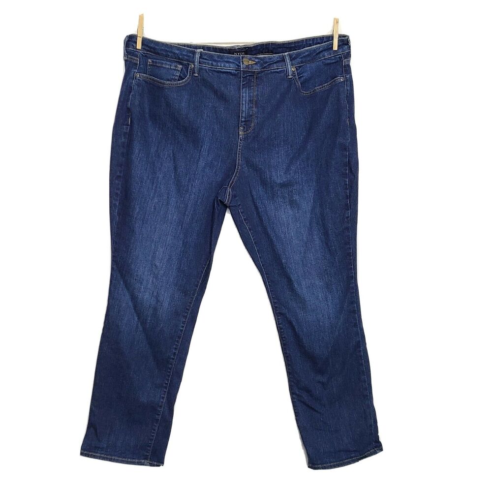 NYDJ Sheri Slim Jeans 22W Dark Wash Blue Stretch Not Your Daughters Jeans